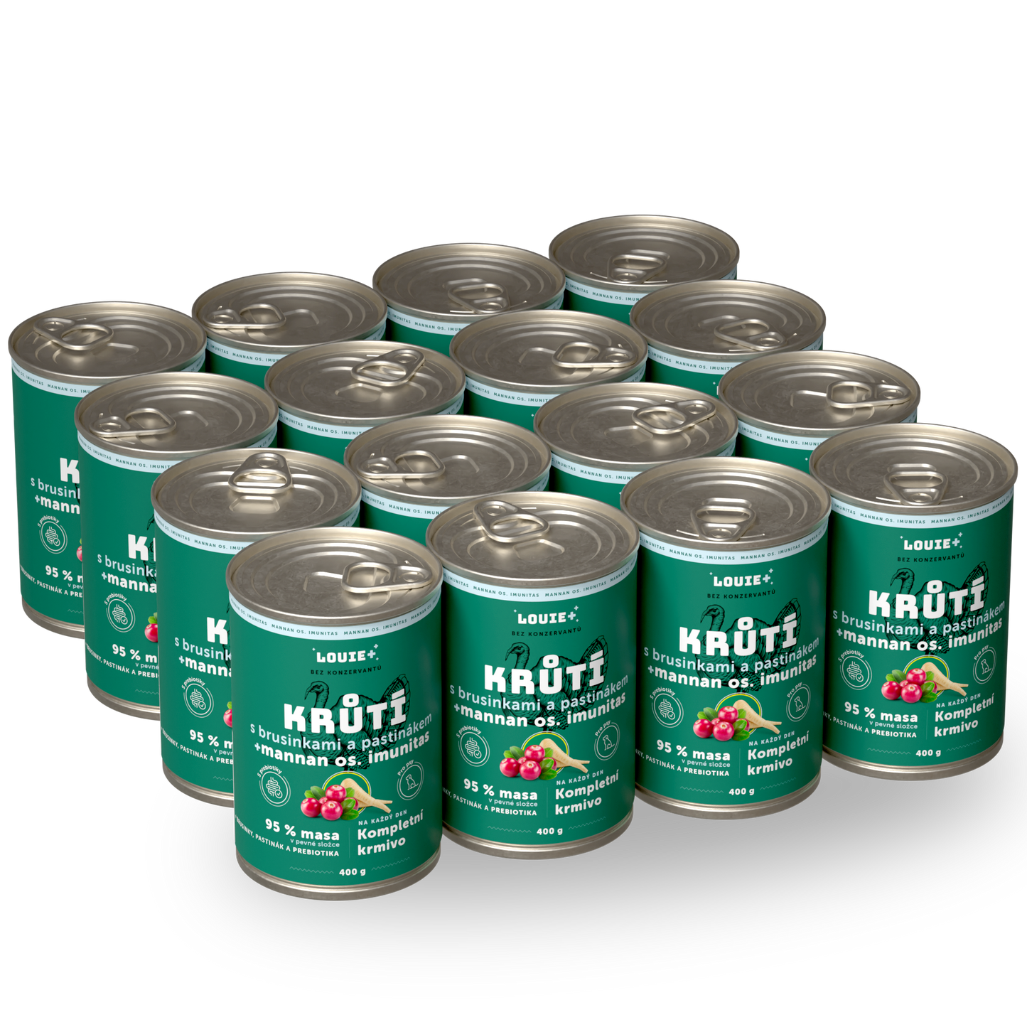 Výhodné balenie 16 ks - Morčacie s brusnicami, paštrnákom a probiotikami 400g