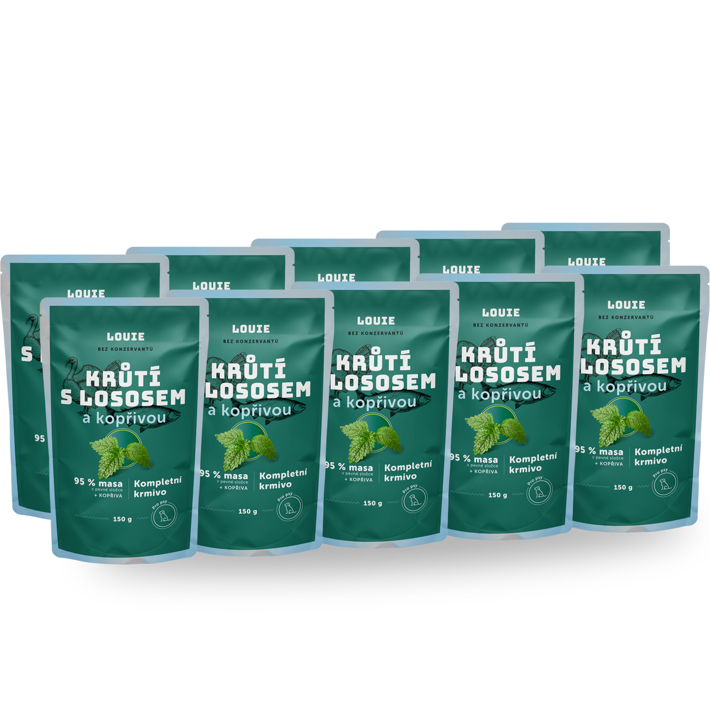 Balíček kapsičiek 10 ks - Morčacia s lososom a žihľavou 150g