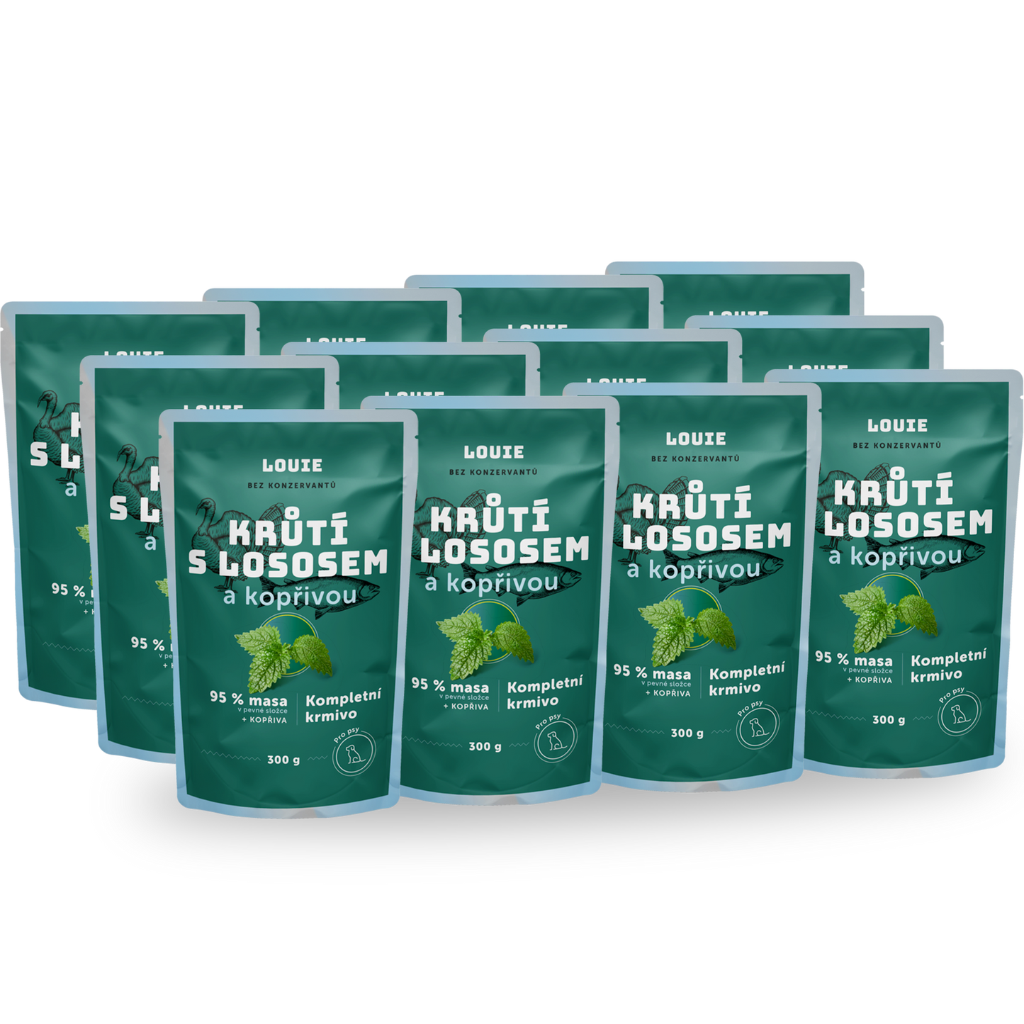 Balíček kapsičiek 12 ks - Morčacia s lososom a žihľavou 300g