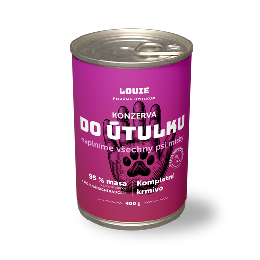 Psí konzerva do útulku 400g - LOUIE pomáhá útulkom