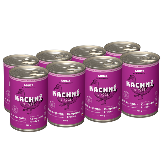 Výhodné balenie 8 ks - Kačacie s ryžou a prebiotikami 400g