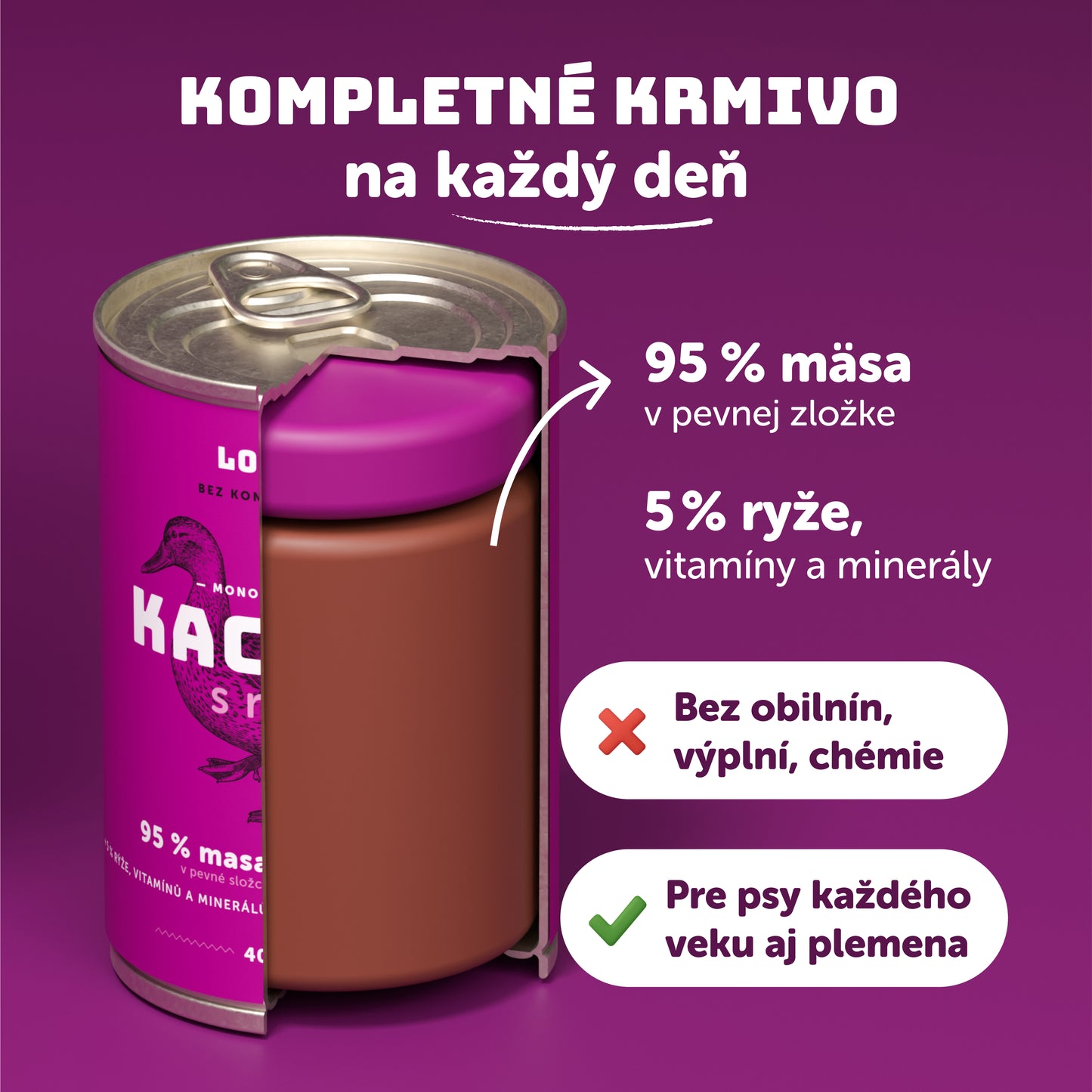 Kačacie s ryžou 800g