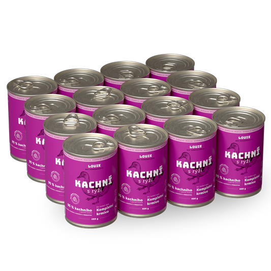 Výhodné balenie 16 ks - Kačacie s ryžou a prebiotikami 400g