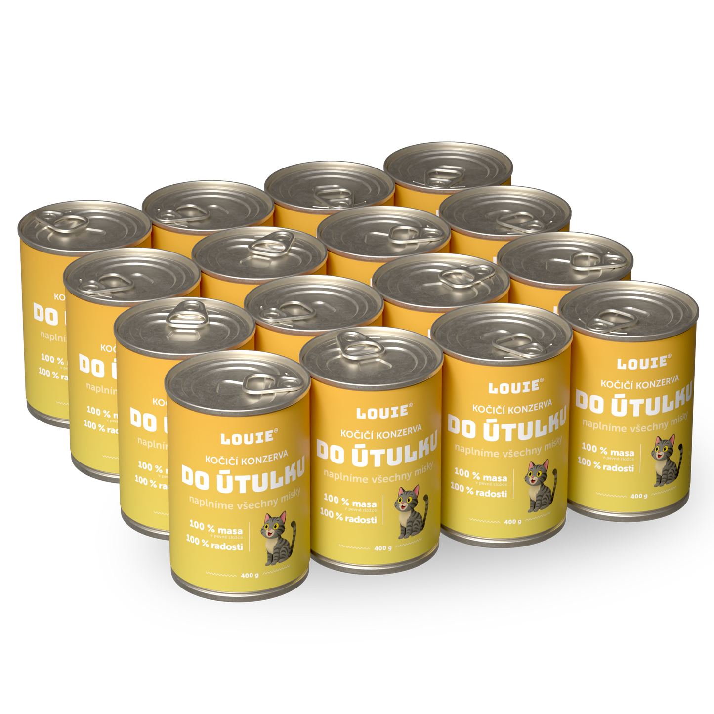 Mačací balíček do útulku 16ks, 400g - LOUIE pomáha útulkom