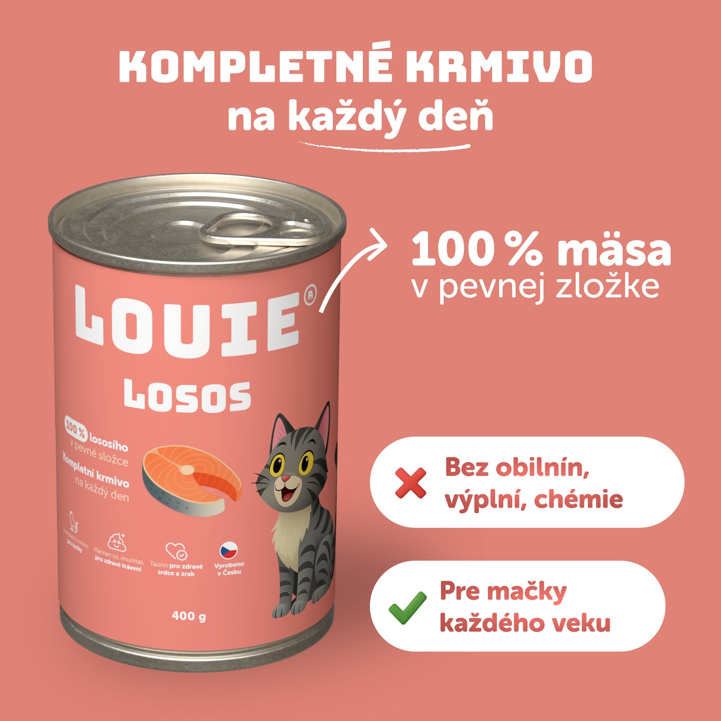 Výhodné balenie 8 ks - Lososová s prebiotikami 400g
