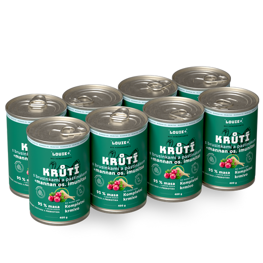 Výhodné balenie 8 ks - Morčacie s brusnicami, paštrnákom a probiotikami 400g