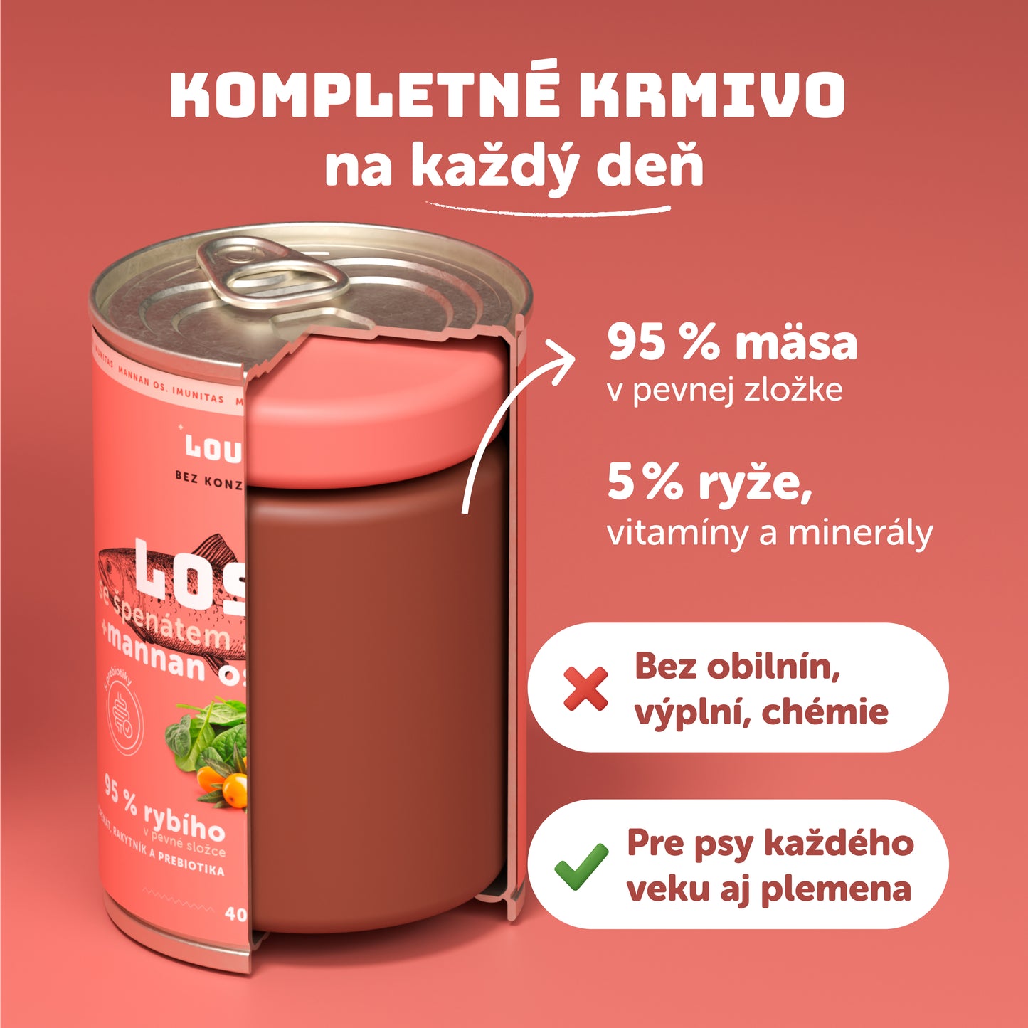 Losos s rakytníkom, špenátom a prebiotikami 400g
