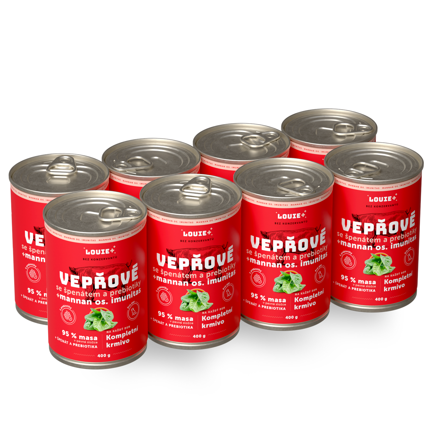 Výhodné balenie 8 ks - Bravčové so špenátom a prebiotikami 400g