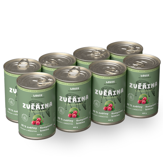 Výhodné balenie 8ks - Zverina s brusnicami a prebiotikami 400g