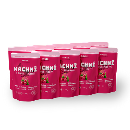 Balenie kapsičiek 10 ks - Kačacie s brusnicami a prebiotikami 150g