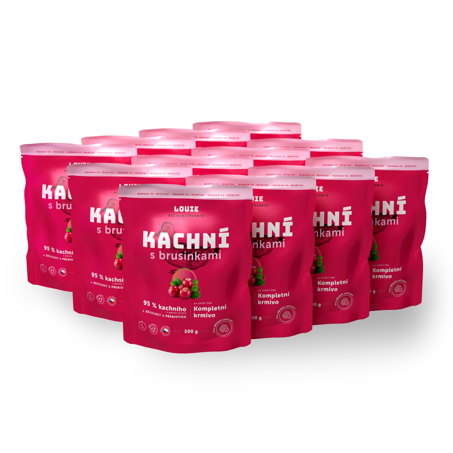 Balenie kapsičiek 12 ks - Kačacie s brusnicami a prebiotikami 300g