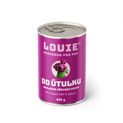 Psia konzerva do útulku 400g - LOUIE pomáhá útulkom