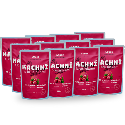 Balenie kapsičiek 12 ks - Kačacie s brusnicami 300g