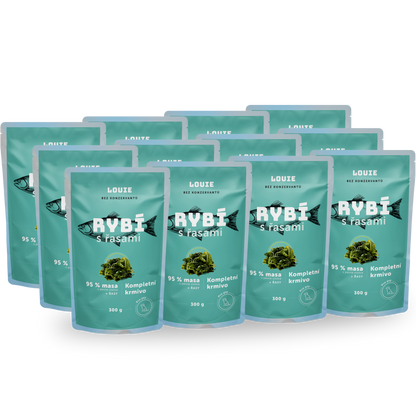 Balenie kapsičiek 12 ks - Rybacia s riasami 300g