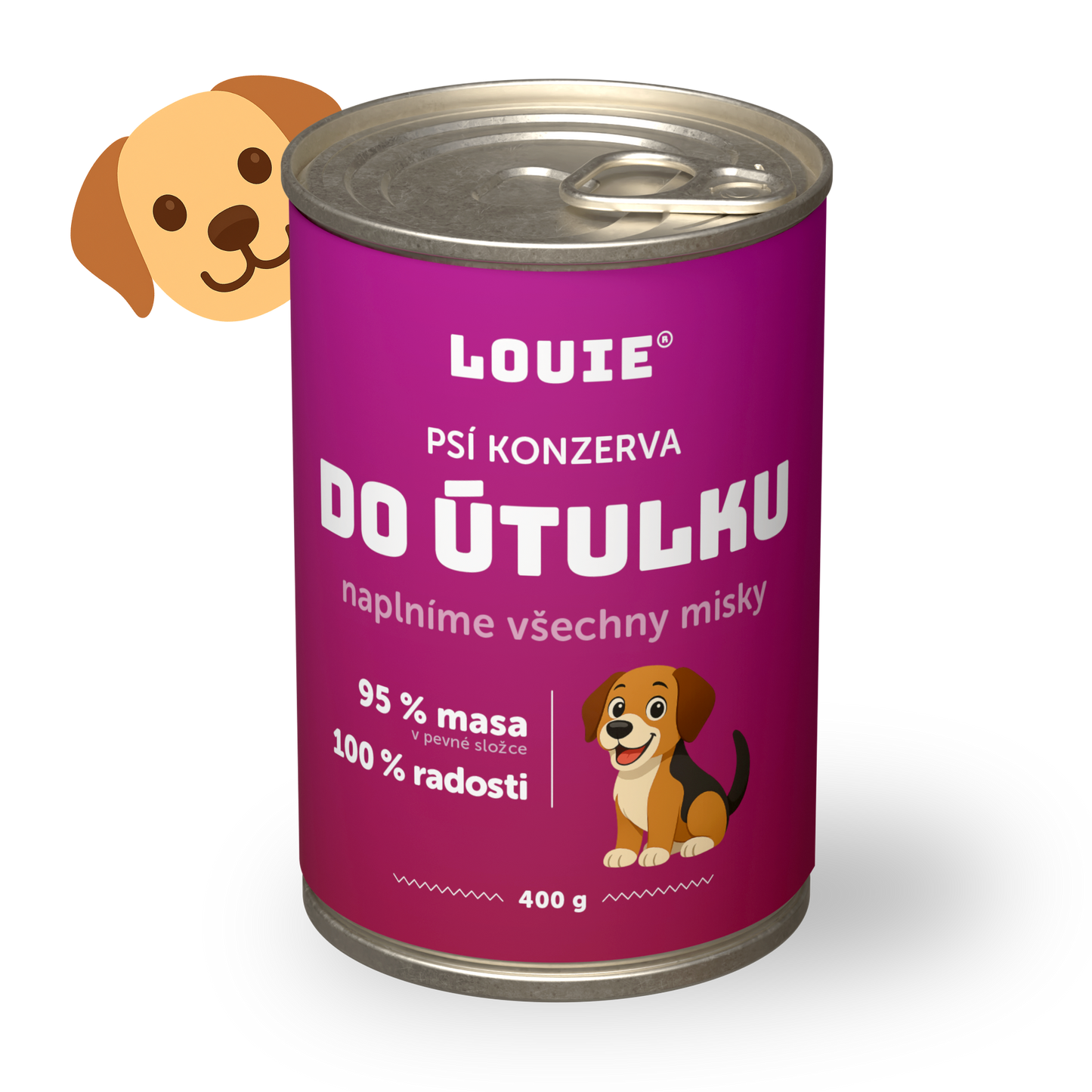 Psia konzerva do útulku 400g - LOUIE pomáhá útulkom