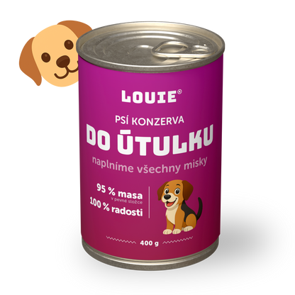 Psia konzerva do útulku 400g - LOUIE pomáhá útulkom