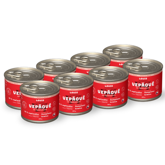 Výhodné balenie 8ks - Bravčové so špenátom a prebiotikami 200g