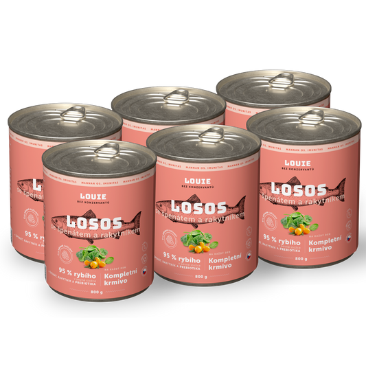 Výhodné balenie 6ks - Losos s rakytníkom a prebiotikami 800g