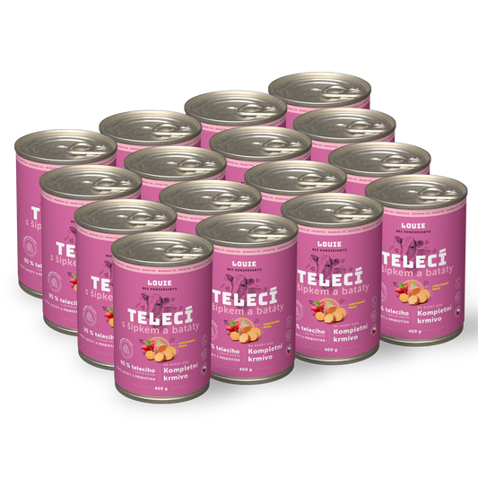 Teľacie so šípkom, batátom a prebiotikami | 16ks | 400g