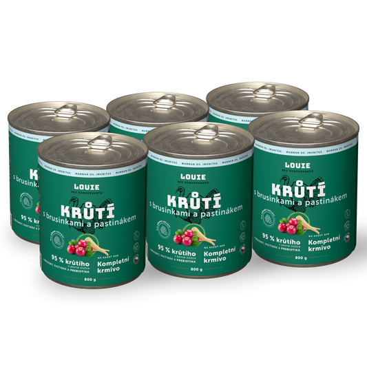 Výhodné balenie 6ks - Morčacie s brusnicami, pastrnákom a prebiotikami 800g