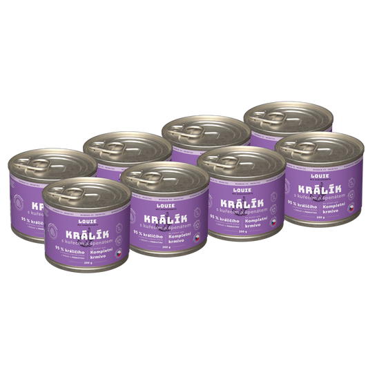 Výhodné balenie 8ks - Králík s kuracím a prebiotikami 200g