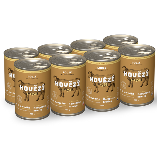 Výhodné balenie 8 ks - Hovädzie s ryžou a prebiotikami 400g