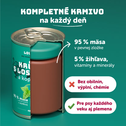 Výhodné balenie 6 ks - Morčacie s lososom a žihľavou 800g