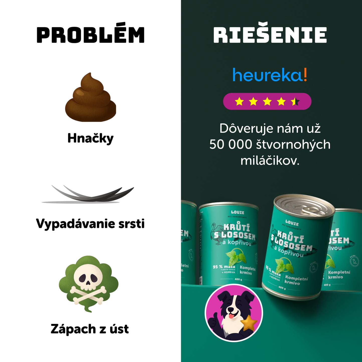 Výhodné balenie 6 ks - Morčacie s lososom a žihľavou 800g