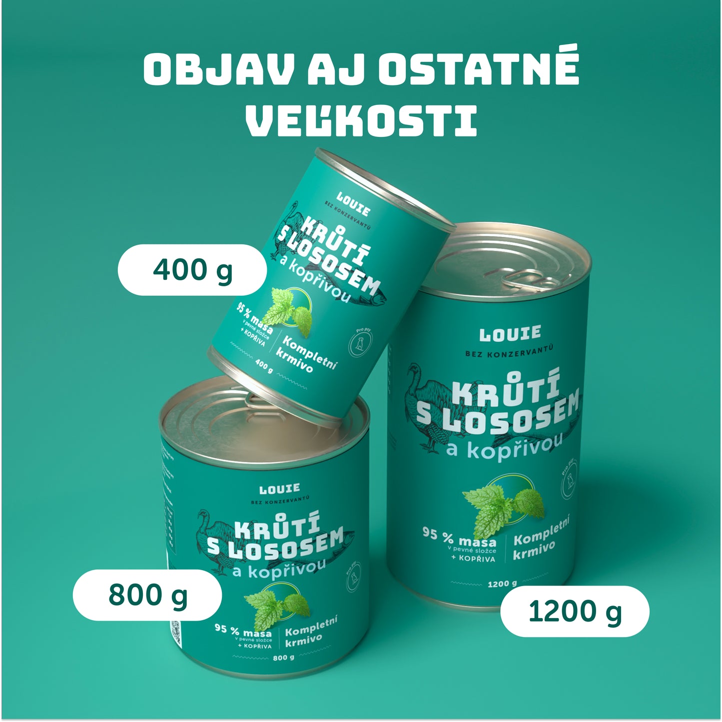 Výhodné balenie 6 ks - Morčacie s lososom a žihľavou 800g