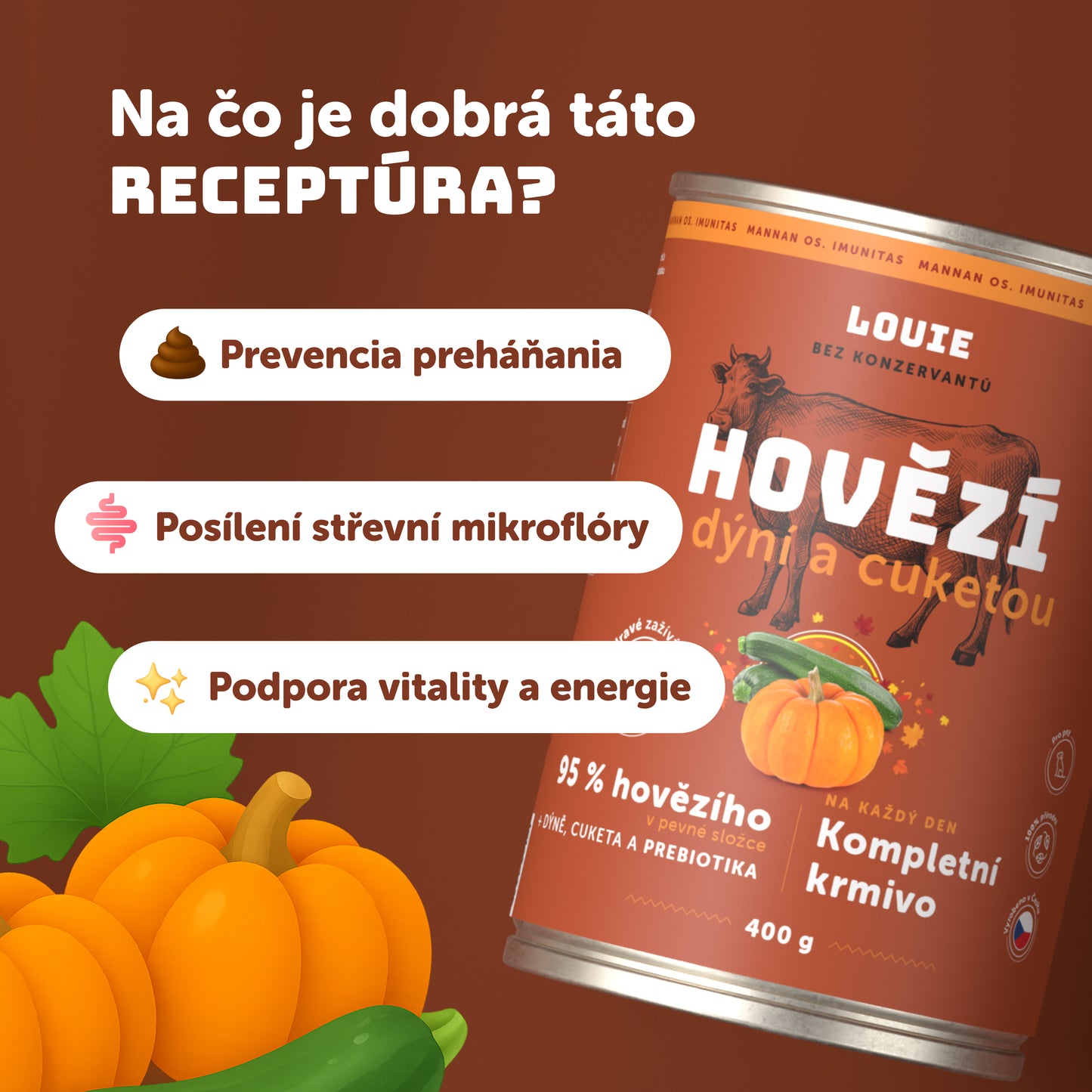 Hovädzie s dyňou, cuketou a prebiotikami 400g