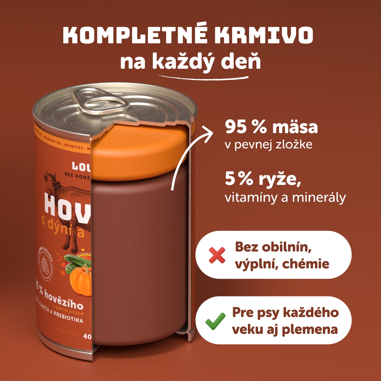 Hovädzie s dyňou, cuketou a prebiotikami 400g