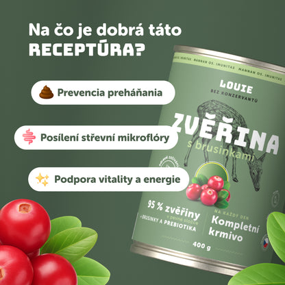 Výhodné balenie 8ks - Zverina s brusnicami a prebiotikami 400g