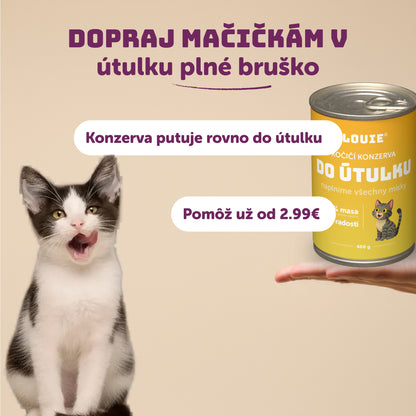 Mačací balíček do útulku 8ks, 400g - LOUIE pomáha útulkom