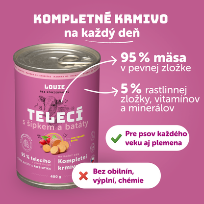 Teľacie so šípkom, batátom a prebiotikami 400g