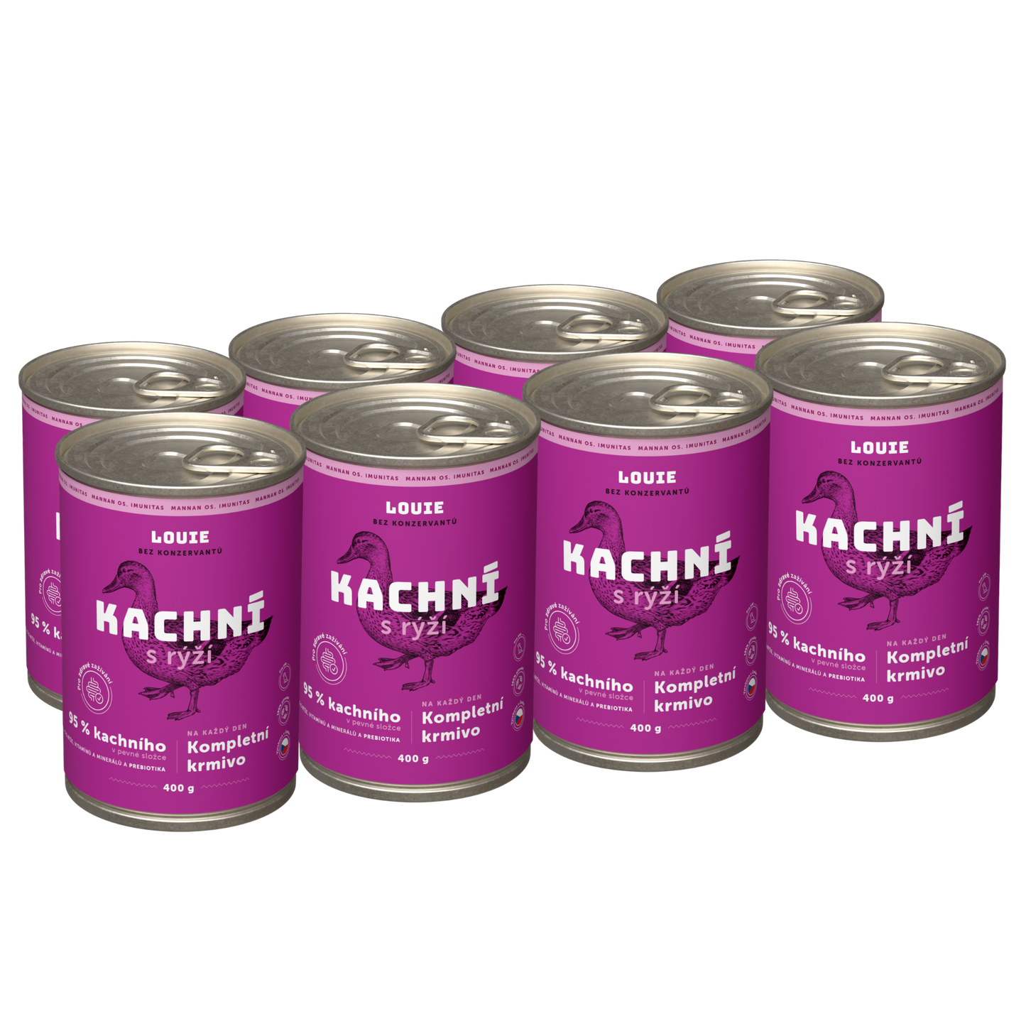 Výhodné balenie 8 ks - Kačacie s ryžou a prebiotikami 400g