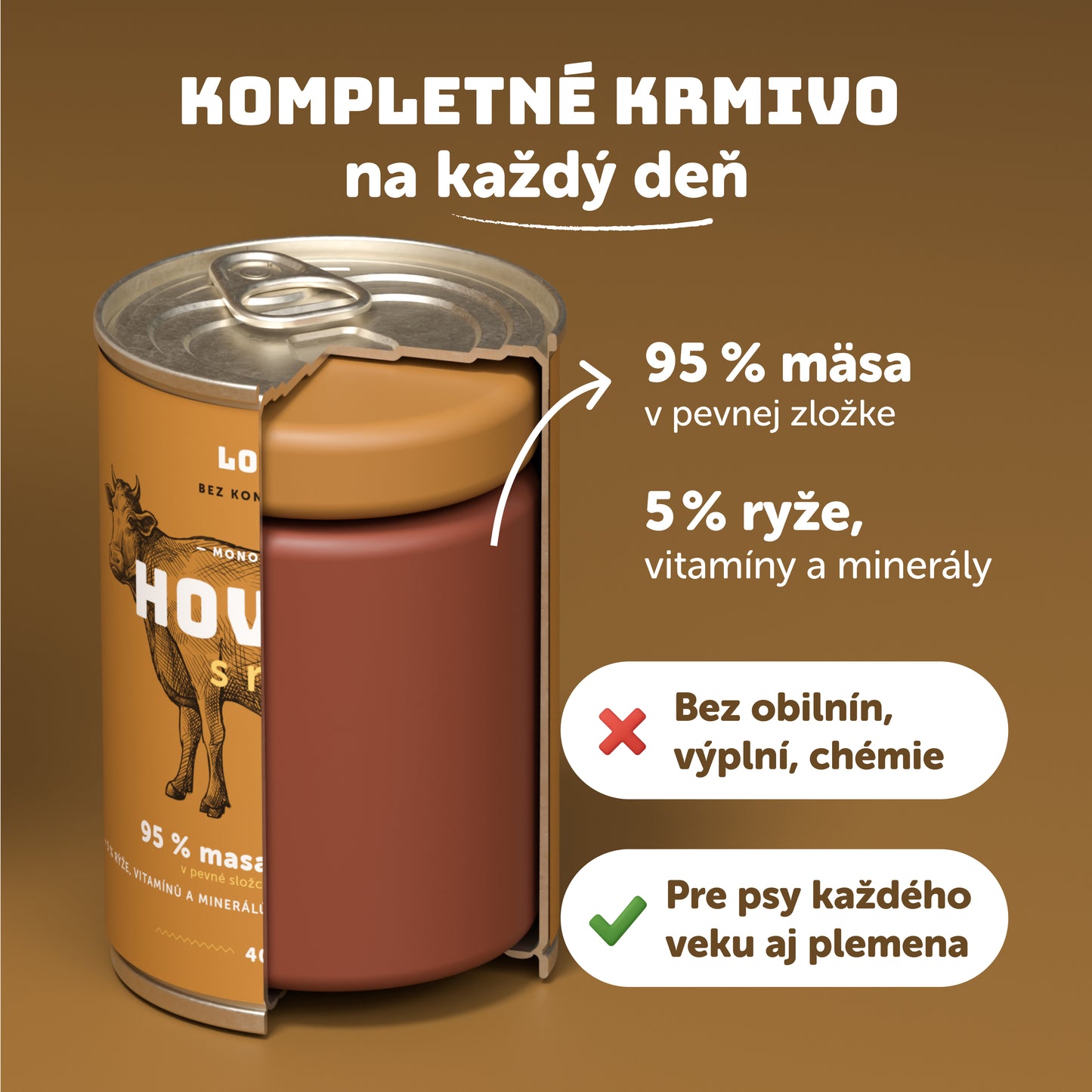 Výhodné balenie 6 ks - Hovädzie s ryžou 1200g