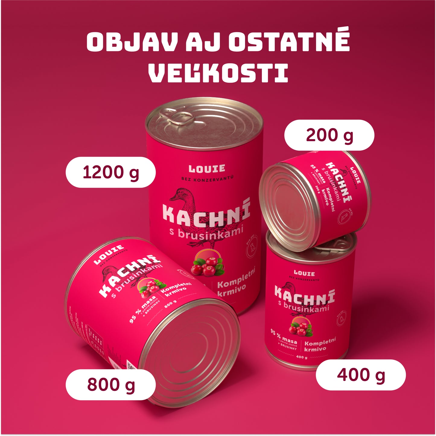 Výhodné balenie 6 ks - Kačacie s brusnicami 800g