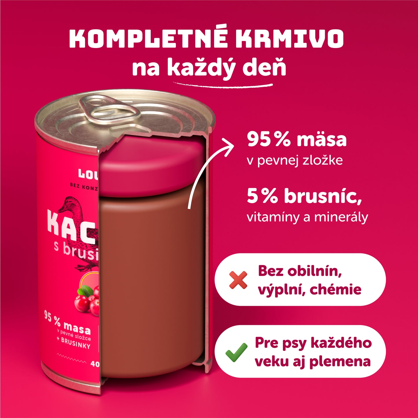 Výhodné balenie 6 ks - Kačacie s brusnicami 800g