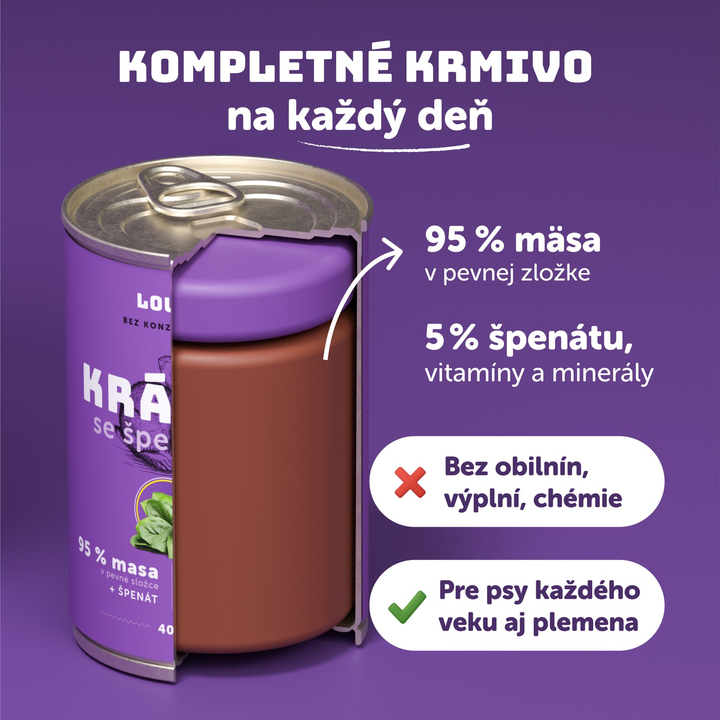 Výhodné balení 8 ks - Králík s kuřecím a se špenátem 400g