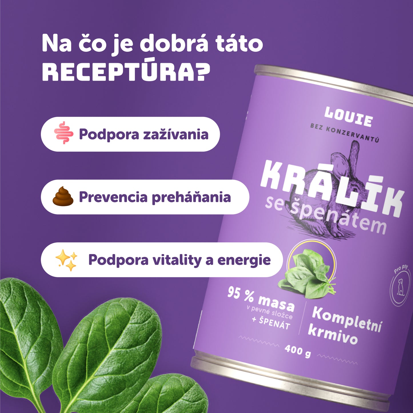 Výhodné balení 8 ks - Králík s kuřecím a se špenátem 400g