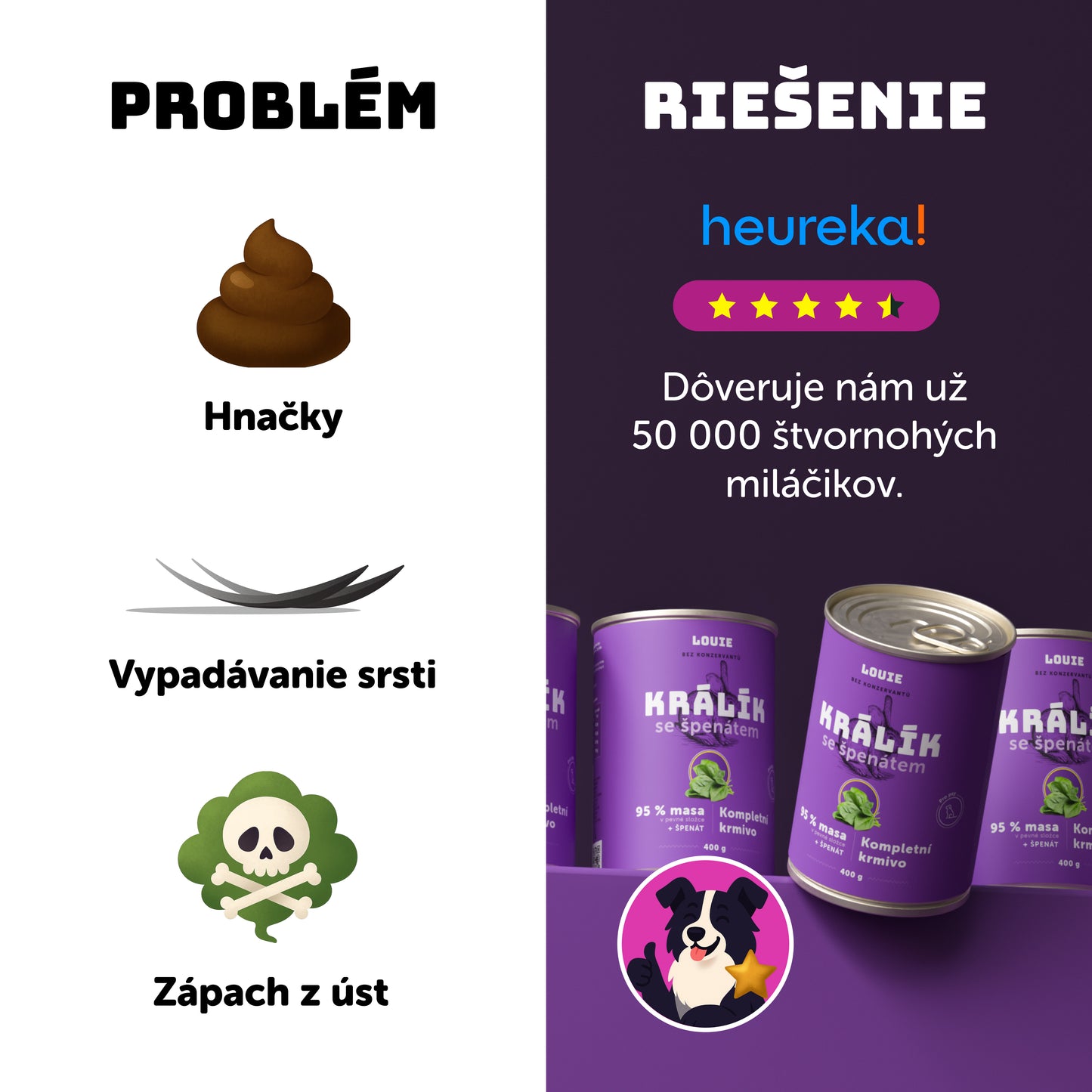 Výhodné balení 8 ks - Králík s kuřecím a se špenátem 400g