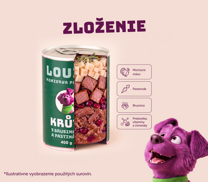 Morčacie s brusnicami a paštrnákom 400g