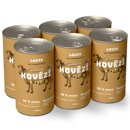 Výhodné balenie 6 ks - Hovädzie s ryžou 1200g