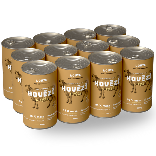 Výhodné balenie 12 ks - Hovädzie s ryžou 1200g