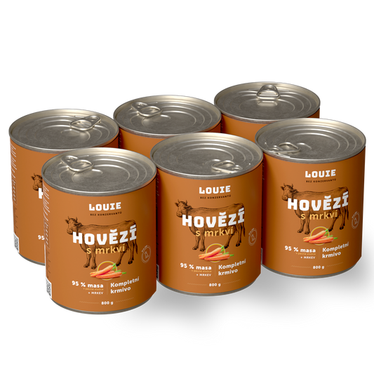 Výhodné balenie 6 ks - Hovädzie s mrkvou 800g