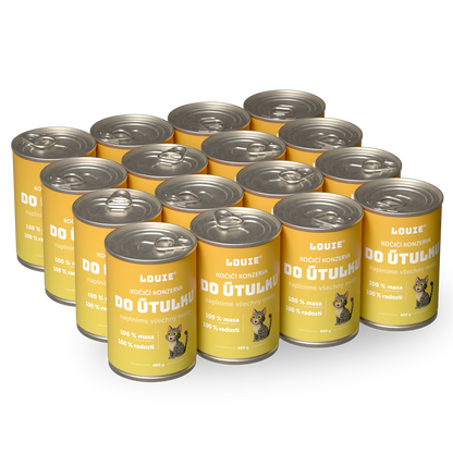 Mačací balíček do útulku 16ks, 400g - LOUIE pomáha útulkom