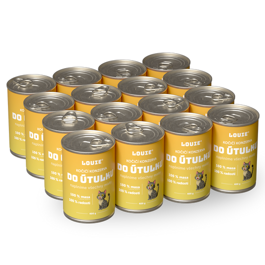 Mačací balíček do útulku 16ks, 400g - LOUIE pomáha útulkom