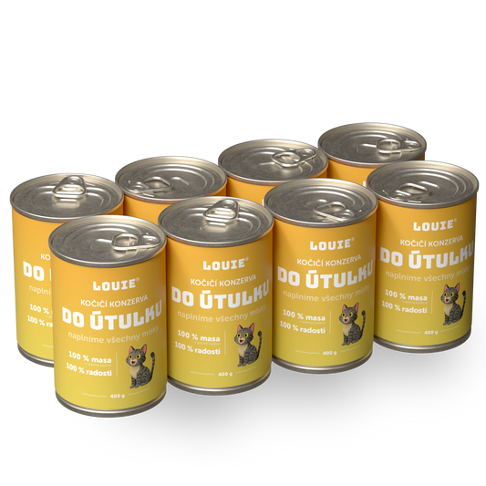 Mačací balíček do útulku 8ks, 400g - LOUIE pomáha útulkom
