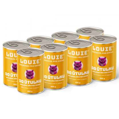 Mačací balíček do útulku 8ks, 400g - LOUIE pomáha útulkom