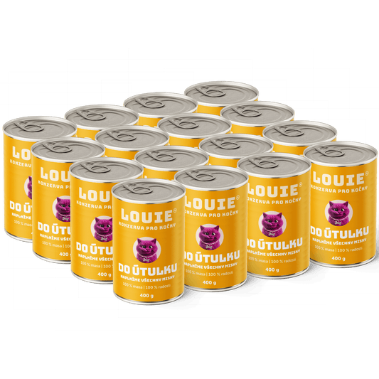Mačací balíček do útulku 16ks, 400g - LOUIE pomáha útulkom